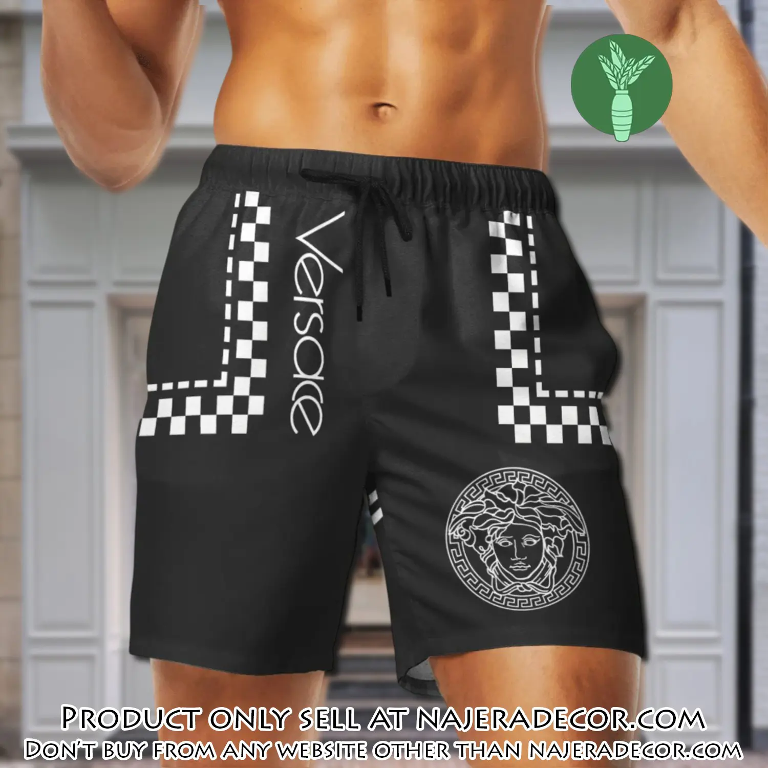 Versace medusa black white luxury brand premium fashion shorts for men njr2808444